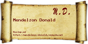Mendelzon Donald névjegykártya